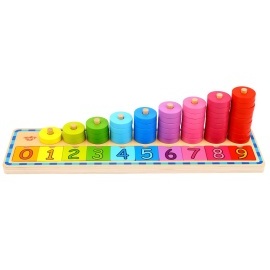 Tooky Toys Nasadzovanie čísla 0-9 a farby