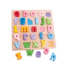 Bigjigs Toys Drevená motorická vzdelávacia hračka - Abeceda malé písmená