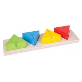 Bigjigs Toys Drevená didaktická pomôcka Zlomky trojuholníky