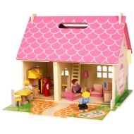 Bigjigs Toys Prenosný drevený domček pre bábiky - cena, porovnanie