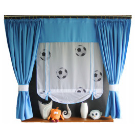 Detská hotová záclona motív Futbal 150x150cm
