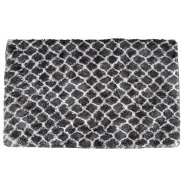Plyšový kusový koberec 3D Clover sivý