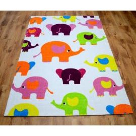 Koberec kusový elephant detský koberec biely rôzne veľkosti