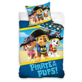 Detské bavlnené obliečky Paw Patrol Tlapková Patrola Piráti modrej 140x200cm / 70x80cm