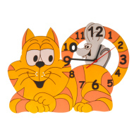 DoDo Detské drevené hodiny - Mačka s myškou HKSM - cena, porovnanie