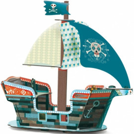 Djeco 3D kartónová skladačka - Pirátska loď