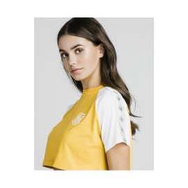 Sik Silk Crop Top Contrast Taped