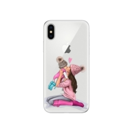 iSaprio Kissing Mom Brunette and Girl Apple iPhone X