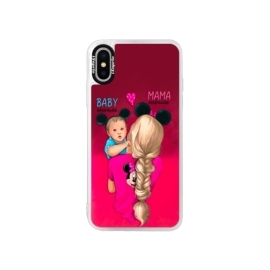 iSaprio Pink Mama Mouse Blonde and Boy Apple iPhone X