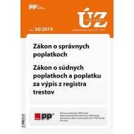 UZZ 30/2019 Zákon o správnych poplatkoch, Zákon o súdnych poplatkoch a poplatku za výpis z registra - cena, porovnanie