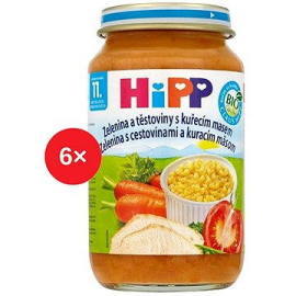 Hipp Zelenina a cestoviny s kuracím mäsom 6x220g