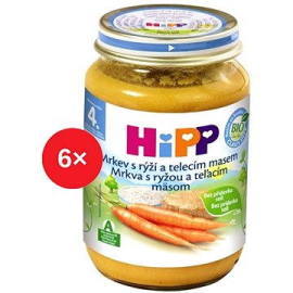 Hipp Mrkva s ryžou a teľacím mäsom 6x190g