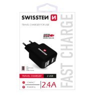 Swissten Adaptér do zásuvky 2x USB 2.4A - cena, porovnanie