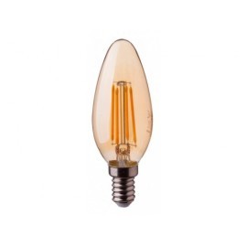 V-Tac LED žiarovka E14 C37 4W teplá biela filament amber