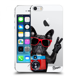 Picasee Silikónový prehľadný obal pre Apple iPhone 5/5S/SE - French Bulldog