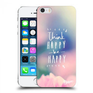 Picasee Silikónový prehľadný obal pre Apple iPhone 5/5S/SE - Think happy be happy - cena, porovnanie