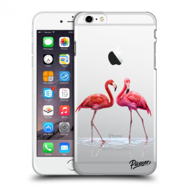 Picasee Silikónový prehľadný obal pre Apple iPhone 6 Plus/6S Plus - Flamingos couple
