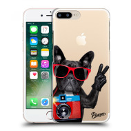 Picasee Silikónový prehľadný obal pre Apple iPhone 7 Plus - French Bulldog - cena, porovnanie