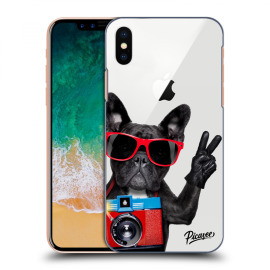 Picasee Silikónový prehľadný obal pre Apple iPhone X/XS - French Bulldog