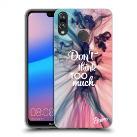 Picasee Silikónový čierny obal pre Huawei P20 Lite - Don't think TOO much