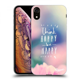 Picasee Silikónový prehľadný obal pre Apple iPhone XR - Think happy be happy