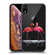 Picasee Silikónový prehľadný obal pre Apple iPhone XR - Flamingos couple - cena, porovnanie