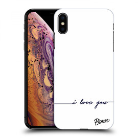 Picasee Silikónový prehľadný obal pre Apple iPhone XS Max - I love you