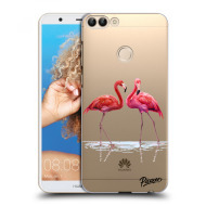 Picasee Silikónový prehľadný obal pre Huawei P Smart - Flamingos couple - cena, porovnanie