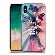 Picasee Silikónový čierny obal pre Apple iPhone X/XS - Don't think TOO much - cena, porovnanie