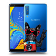 Picasee Silikónový prehľadný obal pre Samsung Galaxy A7 2018 A750F - French Bulldog - cena, porovnanie