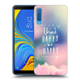 Picasee Silikónový prehľadný obal pre Samsung Galaxy A7 2018 A750F - Think happy be happy