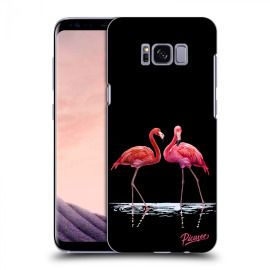 Picasee Silikónový čierny obal pre Samsung Galaxy S8 G950F - Flamingos couple