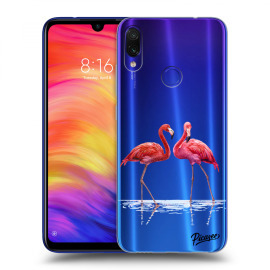 Picasee Silikónový prehľadný obal pre Xiaomi Redmi Note 7 - Flamingos couple