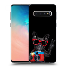 Picasee Silikónový čierny obal pre Samsung Galaxy S10 G973 - French Bulldog