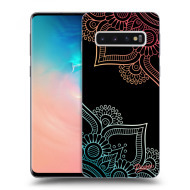 Picasee Silikónový čierny obal pre Samsung Galaxy S10 G973 - Flowers pattern - cena, porovnanie