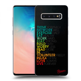 Picasee Silikónový prehľadný obal pre Samsung Galaxy S10 Plus G975 - Motto life