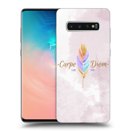 Picasee Silikónový prehľadný obal pre Samsung Galaxy S10 Plus G975 - Carpe Diem