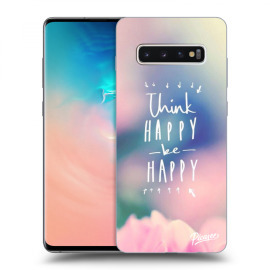 Picasee Silikónový prehľadný obal pre Samsung Galaxy S10 Plus G975 - Think happy be happy