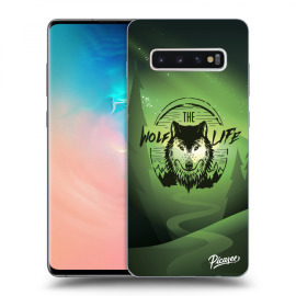 Picasee Silikónový prehľadný obal pre Samsung Galaxy S10 Plus G975 - Wolf life