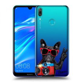 Picasee Silikónový prehľadný obal pre Huawei Y7 2019 - French Bulldog