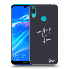 Picasee Silikónový prehľadný obal pre Huawei Y7 2019 - Everything is a choice