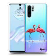 Picasee Silikónový prehľadný obal pre Huawei P30 Pro - Flamingos couple - cena, porovnanie