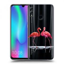 Picasee Silikónový prehľadný obal pre Honor 10 Lite - Flamingos couple