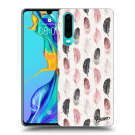 Picasee Silikónový čierny obal pre Huawei P30 - Feather 2