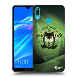 Picasee Silikónový čierny obal pre Huawei Y7 2019 - Wolf life