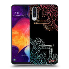 Picasee Silikónový čierny obal pre Samsung Galaxy A50 A505F - Flowers pattern