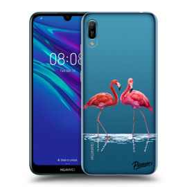 Picasee Silikónový prehľadný obal pre Huawei Huawei Y6 2019 - Flamingos couple