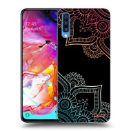 Picasee Silikónový čierny obal pre Samsung Galaxy A70 A705F - Flowers pattern - cena, porovnanie