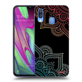 Picasee Silikónový čierny obal pre Samsung Galaxy A40 A405F - Flowers pattern