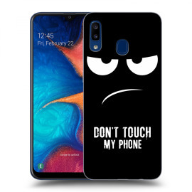 Picasee Silikónový čierny obal pre Samsung Galaxy A20e A202F - Don't Touch My Phone